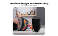 Lightweight African Djembe Easy to Learn Rope-Tuned Djembe Portable Percussion Instrument Rich Resonant Sound for Beginners, Adults, Musicians