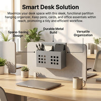 Desk Organizer with Holder, Hanging Storage for Office Cubicle, Metal and Wall Mounted for Home Dormitory