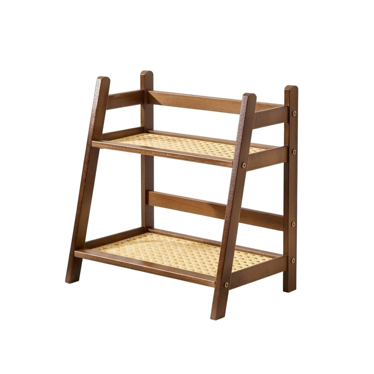 Trapezoid Storage Rack Space-Saving Display Shelf Natural for Kitchen Countertop