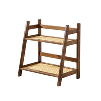 Trapezoid Storage Rack Space-Saving Display Shelf Natural for Kitchen Countertop