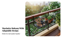 Over-the-Railing Utility Rack tool-free Installation Household Organizer for Deck