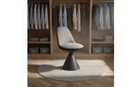 Swivel Dressing Stool Stable Pedestal Base Rotating Makeup Chair Luxurious Chenille Velvet Faux Leather Stool for Bedroom