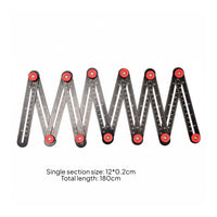 Foldable Six-Sided Angleizer Tool Portable Folding Angle Ruler Metric & Imperial Units Multi-Angle Measuring Ruler Engraved Scale for Tilers