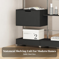 Drilltool-less Installation configurable Cube Shelving Unit Opendesign shelving unit tool-lessstanding Display Shelf Minimalist Aesthetic for Homeowners, Students, Hobbyists, Bedroom, Home Office, Apartment
