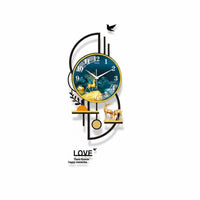 Creative Design Modern Decorative Wall Clock Battery Operated Decorative Analog Clock Silent Movement for Couples, Bedroom, Hallway, Kitchen