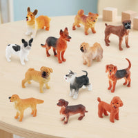 12 Pieces Painted Miniature Dog Figurines Compact Dog Figure Lovely Toy Dogs Active for Desk Decor, Diorama
