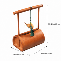 Bamboo Tissue Box Holder, Rectangular Tissue Box Cover 20x12x10cm, Decorative Ornament for Living Room, Pull-Out Tissues