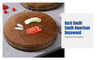 Kitchen Cutting Board, Rosewood Hardwood, Round, Heavy Duty, Thick Design