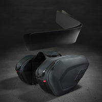 Semi-Rigid Motorcycle Saddle Bag Structured Motorcycle Saddlebag Strap-Mount Saddle Bag with Carry Handle Heavy-Duty for Motorcyclists, Commuters, Daily Commuting