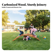 Mortise and Tenon Interlocking Blocks Strong Load-Bearing Carbonized Wood Play Structure Resilient Large Wooden Building Blocks for Playground