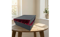 Textured Trading Card Storage Box with Dividers Shielded Trading Card Storage Box Sturdy Long-Lasting for Collectors, Gamers, Desktop Organization