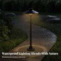 Waterproof Garden Lawn Lamp Weather Resistant LED Garden Post Light Decorative for Pathway, Courtyard, Driveway