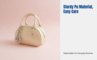 Silver Mini Crossbody Bag, PU Leather, Bowling Handbag, Stylish Shoulder Purse