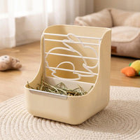 Tip Resistant Feeder Lagomorph Hay Feeder with Hay Rack, 2-in-1 Food Grade Combination Bowl for Guinea Pigs and Chinchillas