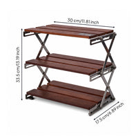 Three-Tier Rack Foldable Folding Shelf Portable Standing Shelf for , Camping, Desktop, Countertop