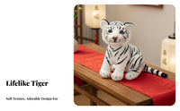 Tiger Stuffed Toy Soft and Cuddly Stuffed Tiger Cub Great Gift Lifelike Animal Stuffed for Young Children, Teenagers, Fun Time, Playroom, Rest Time