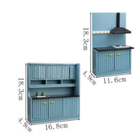 1/12 Dollhouse Kitchen Cabinet with Sink Modern Dollhouse Kitchen Set with Sink European-Style for Dioramas