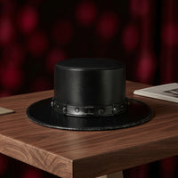 Gothic Top Hat Studded Steampunk Top Hat Structured Headwear for Entertainers