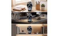 Skull Figurine Tabletop Skull Statue Sculpture Gothic Decor Spooky for Goths, Halloween, Mantel Displays