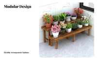 Wooden Plant Stand Solid Wood Multi Tier Plant Stand Multi-Tier Flower Rack for Balcony, Outdoor, Indoor