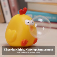 Cute Design Bubble Blowing Chicken Toy Desk Ornament Squishy Chick Toy Ultra Soft for Children, Adults, Office