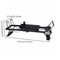 Foldable Pilates Reformer Space Saving Pilates Reformer Full Body Workout Core Training Bed for Beginners