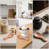 Small Mini Wooden Spoon Compact Wooden Spoon with Short Handle Lightweight Long-Lasting for Condiments