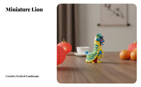 Lion Dance Figurine Three-Dimensional Printed Chinese New Year Miniature Seasonal Holiday Decoration Full Color Scale Model
