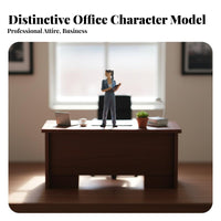 1:64 Scale Businessman Figure High Intricacy 1:64 Scale Female Journalist Figure Tiny Workplace Character Model Collectible