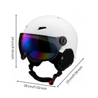 Visor Snow Helmet Protection Snow Helmet with Built-in Goggles Warm Earmuffs Sports Equipment for Children, Adults, Skiing, Snowboarding