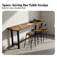 Narrow Wall Bar Table Modern Minimalist Design Long High-Top Table Space Saving for Apartment Dwellers, Young Professionals