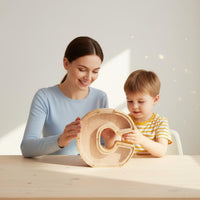 Decorative Wooden Letter Piggy Bank Educational Gift Alphabet Cash Box for Toddlers, Nursery, Bedroom, Desktop