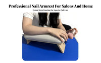 Soft & Comfortable Russian Manicure Hand Rest Easy to Clean Surface Slanted Nail Art Hand Pillow Stable Wooden Legs for Manicurists, Home