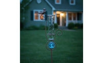 Decorative Bird Rain Gauge with Metal Stake Easy to Read Glass Rain Gauge with Metal Stake Attractive Beautiful for Gardeners