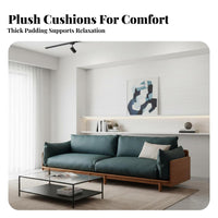 3-Seater Wooden Frame Sofa Removable and cleanable slipcovers Living Room Seating Modern Oriental Design Couch for Homeowners, Renters, Lounge Area, Office
