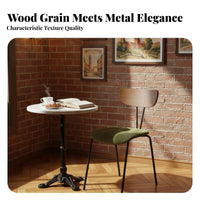 Retro Inspired Upholstered Side Chair Minimalist Design Channeled Seat Side Chair Soft Textile Upholstery Seating Furniture Comfortable Cushion for Cafe Owners, Interior Designers, Homeowners, Dining Room, Bedroom, Study, Home Office