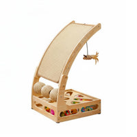 Multifunctional Cat Scratcher Sisal Cat Scratch Ramp with Toys Interactive Puzzle Toy Pet Supplies for Kittens, Indoor