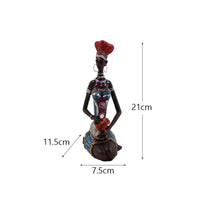Stylized African Woman Figurine Textured African Woman Sculpture Traditional Resin Sculpture Elegant for Collectors, Home Decor
