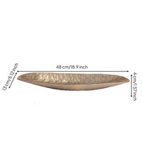 Hammered Metal Tray Modern Boat Tray Sleek for Sideboard