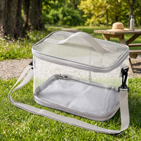Outdoor Bird Carrier and Pet Bird Carrier Shoulder Bag, Fully Transparent Breathable Parrot Adventure Hand Bag with Standing Perch for Budgie