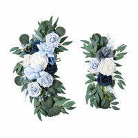 2 Pieces Artificial Wedding Arch Flowers Reusable Wedding Arch Flower Kit Ceremony Backdrop Flowers Versatile for Chair Backs