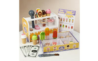 Ice Cream Shop Playset Role Play Pretend Ice sweet Educational Wooden Dessert Store for Kids, Young Children, Playroom, Preschool