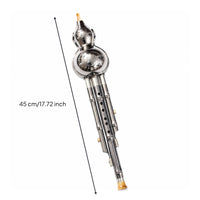 Silver-Finished Hulusi Traditional Hulusi with Gourd Resonator Easy to Learn Gourd Flute Portable for Practice