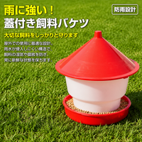 Poultry Feeder Chicken Feeder Automatic Feeder Plastic Durable Red White With Lid Rainproof Scratch Resistant