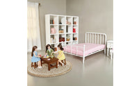1:12 Scale Bed Metal Dollhouse Bed with Mattress Furniture for Diorama