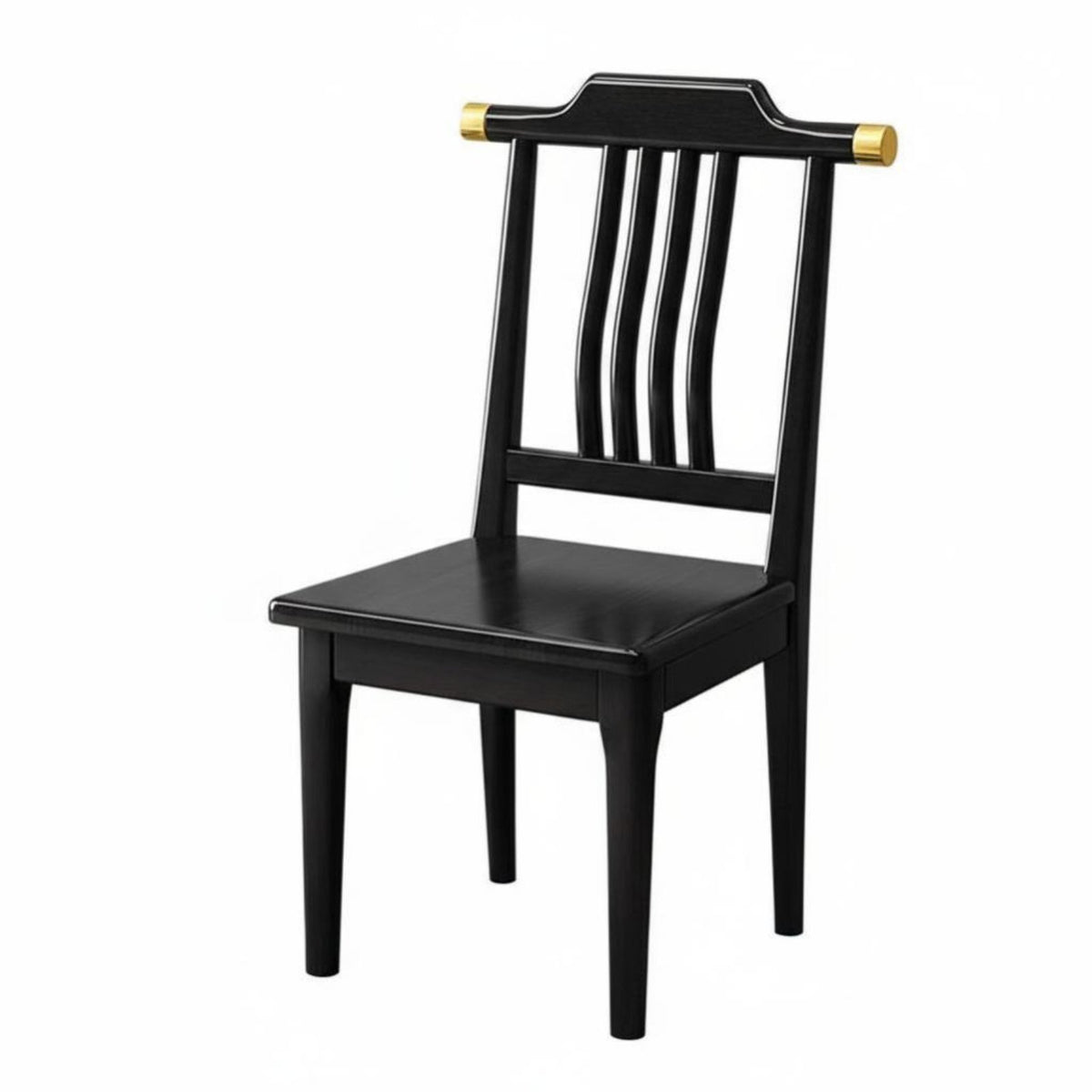 Modern Chinese Design Wooden Yoke-Back Side Chair Comfortable Backrest Upholstered Wooden Side Chair Sturdy Frame Household Furniture High Load Capacity for Restaurant Owners, Hotel Managers, Homeowners, Dining Room, Home, Kitchen