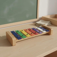 8 Note Glockenspiel Percussion Instrument Colorful Metal Key Glockenspiel Color Coded Keys Hand Knock Piano for Children, Young Children, Kindergarten