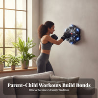 No-Drill Music Boxing Target Multi-Section Music Boxing Machine Round Bluetooth Punching Machine Digital Counter for Home Gym