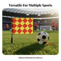 2 Pieces Referee Flag Set High Visibility Colors Linesman Flag Comfortable Sponge Grip Football Referee Equipment Set for Referees, Sports Training