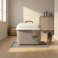 Cat Litter Box with Flap Door Easy Access Covered Litter Box Secure for Kittens